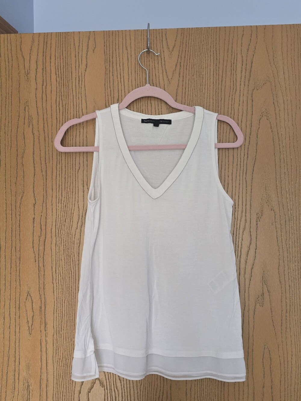 White House Black Market Embellished V-Neck Sleeveless Tank